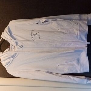 INTAPOP BAR HARBOR MAINE ZIP UP HOODIE NWOT LARGE WHITE BLUE